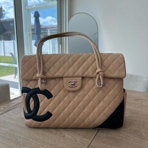 CHANEL Beige Matelasse Cambone Line Shoulder Bag